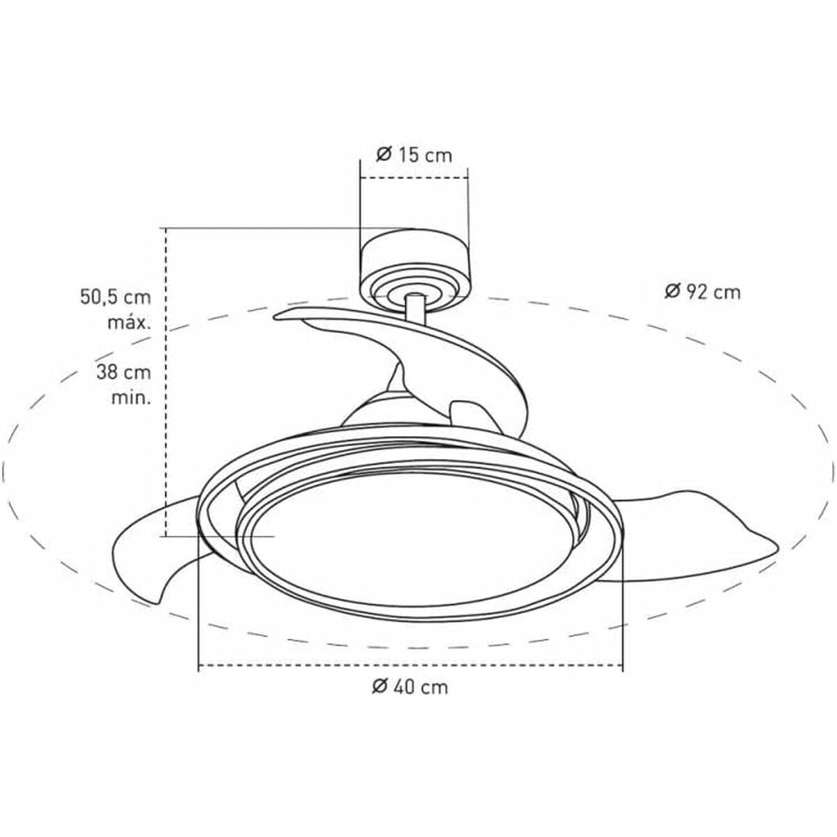 Ventilador de Techo CristalRecord Plateado 40 W Ø 40 cm