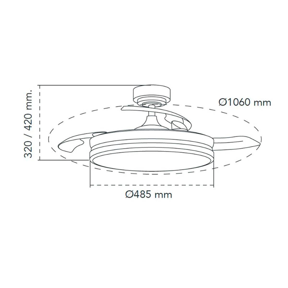 Ventilador de Techo CristalRecord 72 W Ø 106 cm