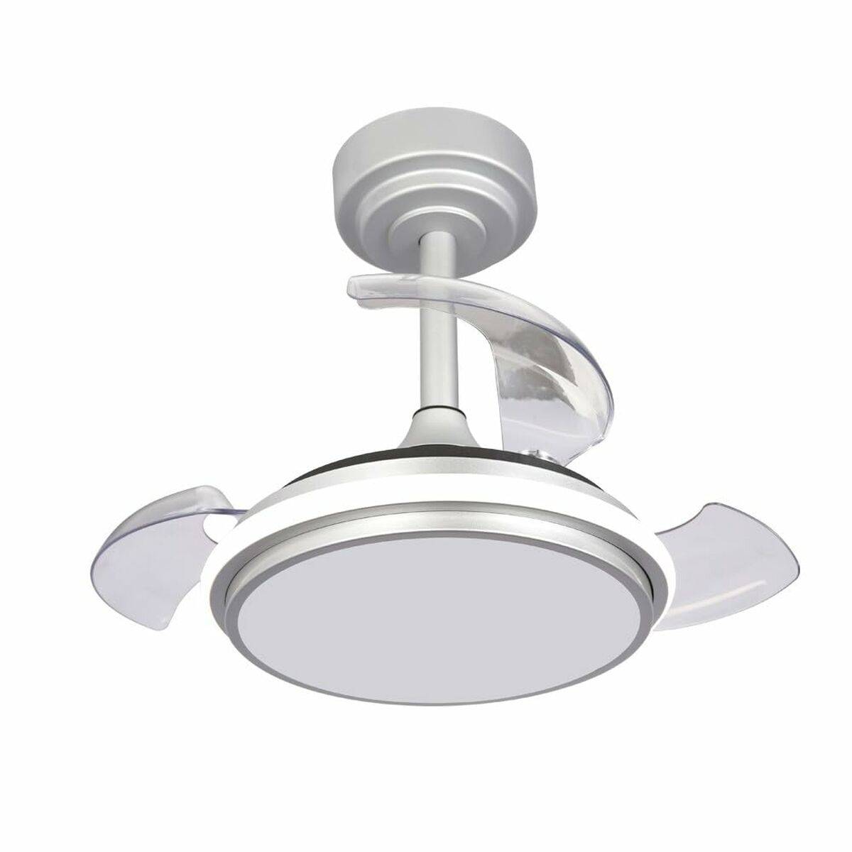 Ventilador de Techo con Luz CristalRecord Plateado 35 W (3000 K) (4000 K)