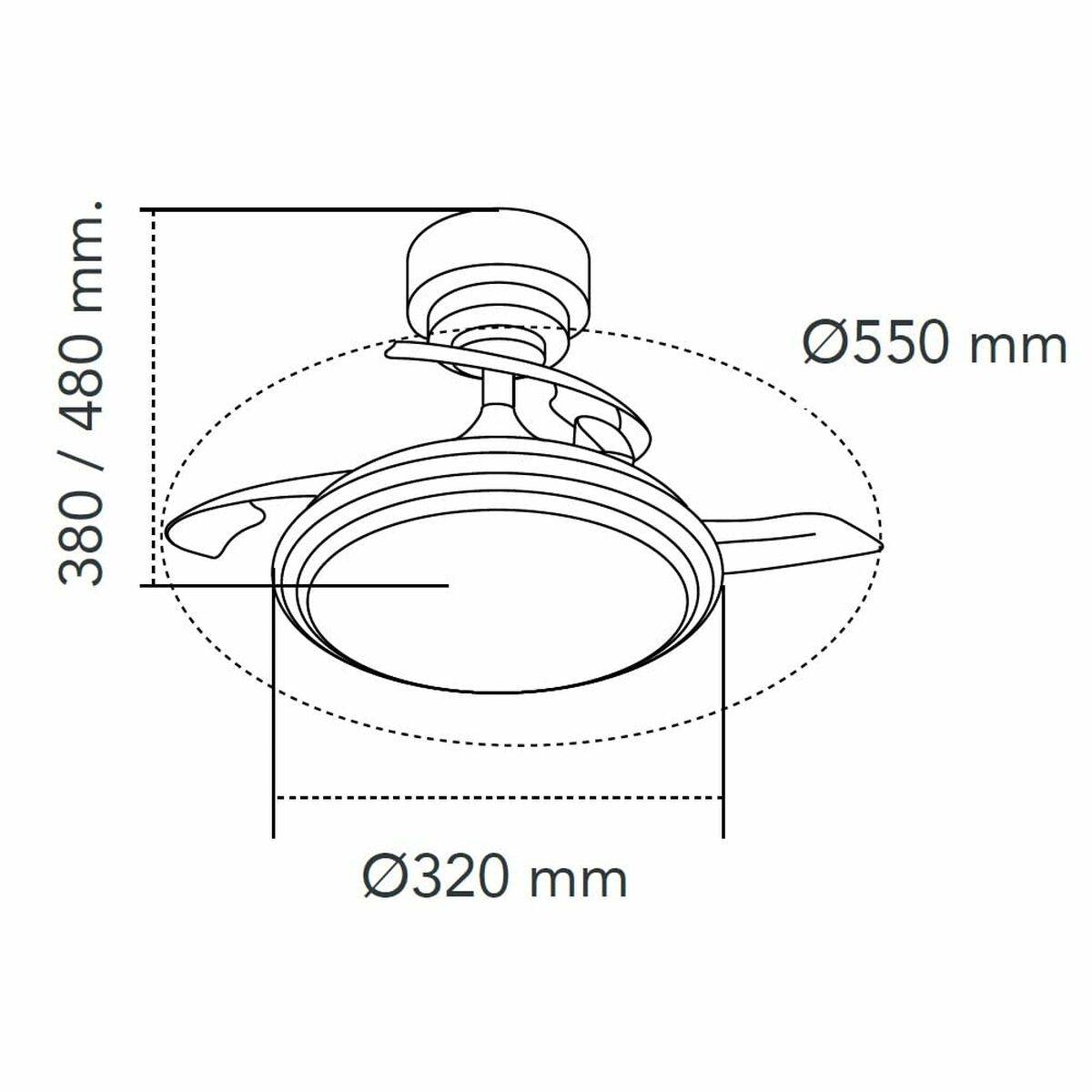 Ventilador de Techo con Luz CristalRecord Plateado 35 W (3000 K) (4000 K)
