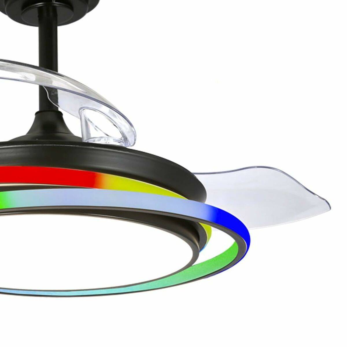 Ventilador de Techo CristalRecord ANTILA MINI RGB BK RETRAC Negro