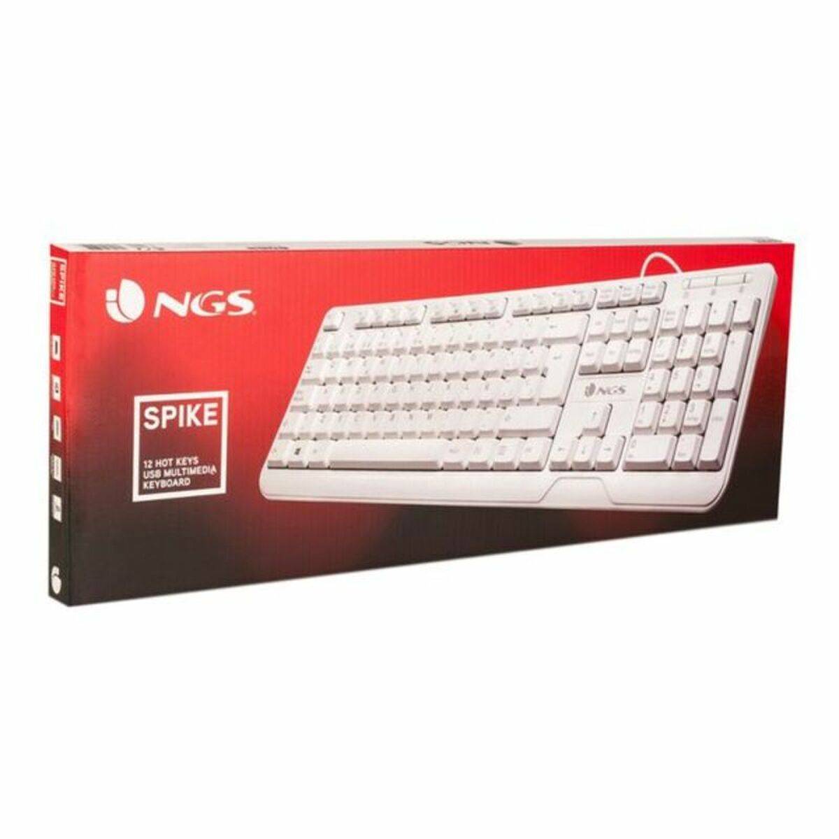 Teclado NGS Spike Blanco Negro Qwerty Español