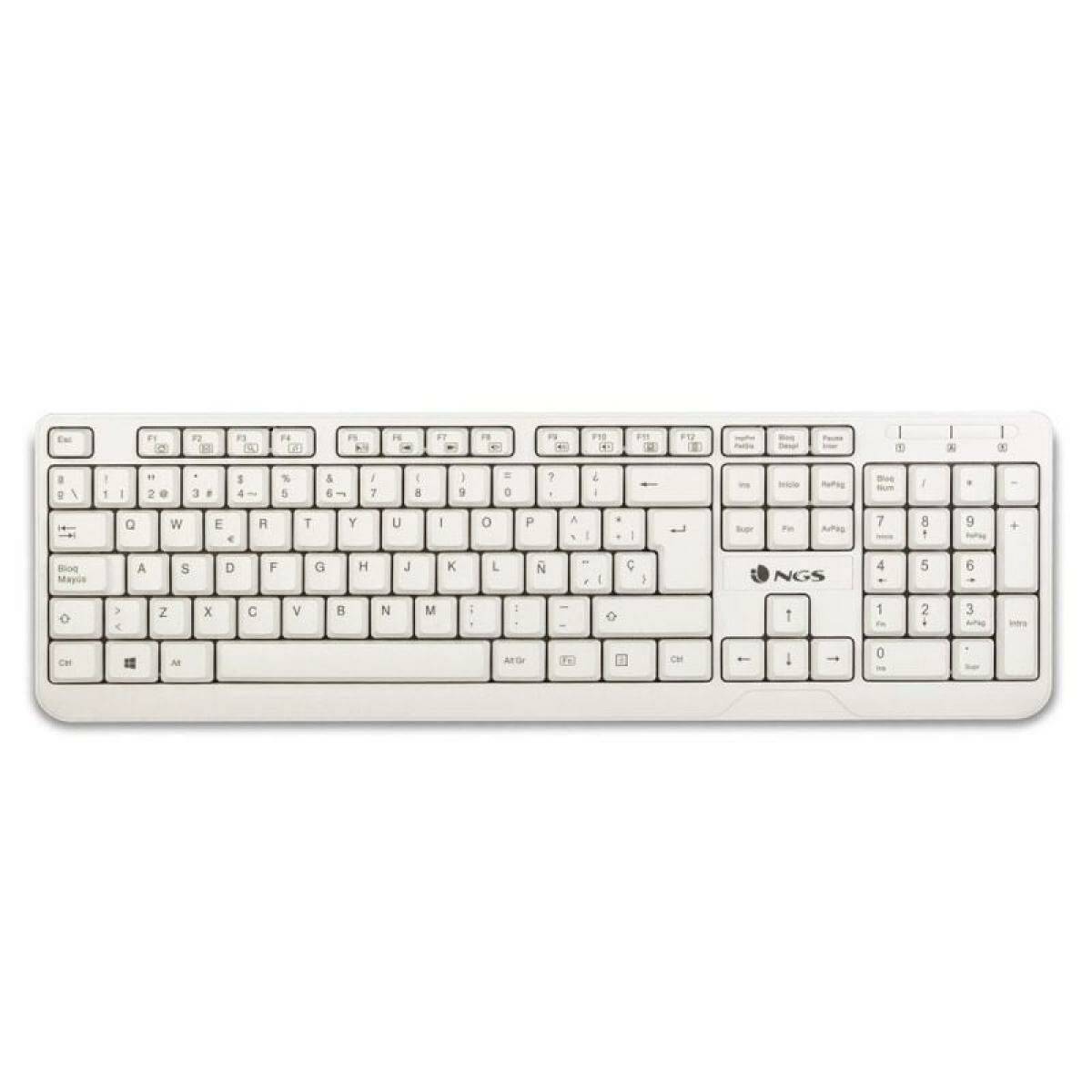 Teclado NGS Spike Blanco Negro Qwerty Español