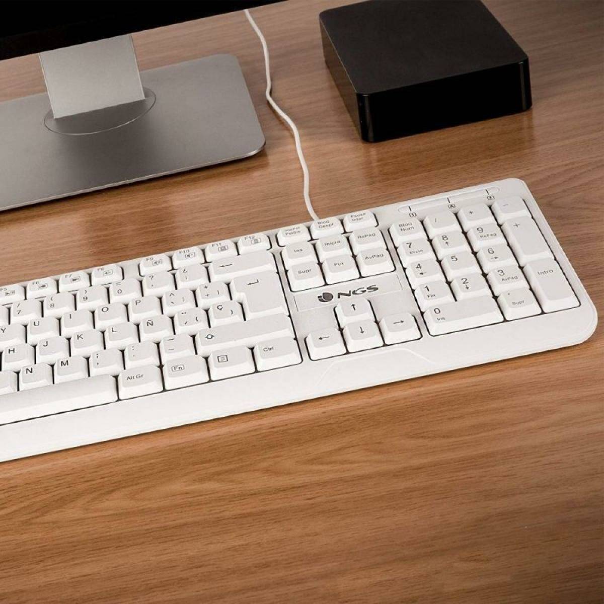 Teclado NGS Spike Blanco Negro Qwerty Español