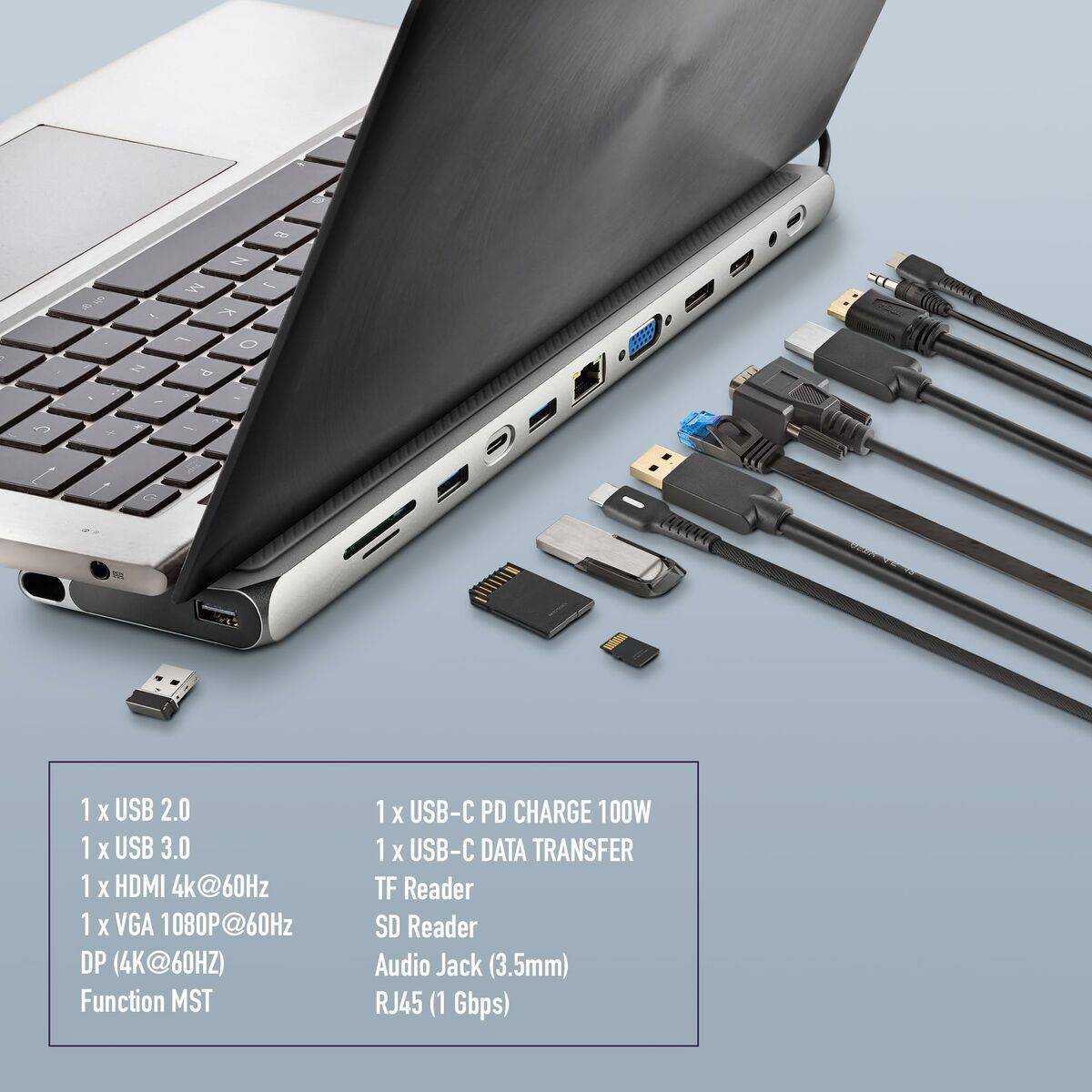 Dockstation NGS WONDERDOCK12PRO Gris Plateado