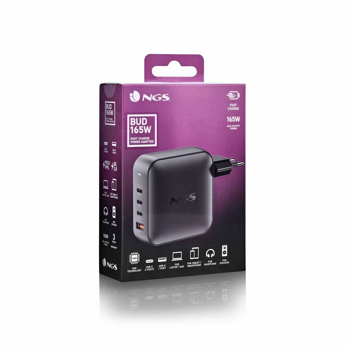 Cargador para Portátil NGS ULTRARAPIDO165W Negro