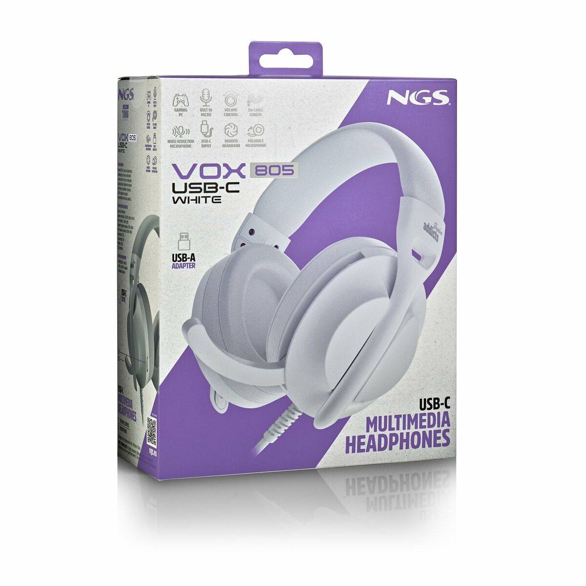 Auriculares NGS VOX805USBCWHITE Blanco
