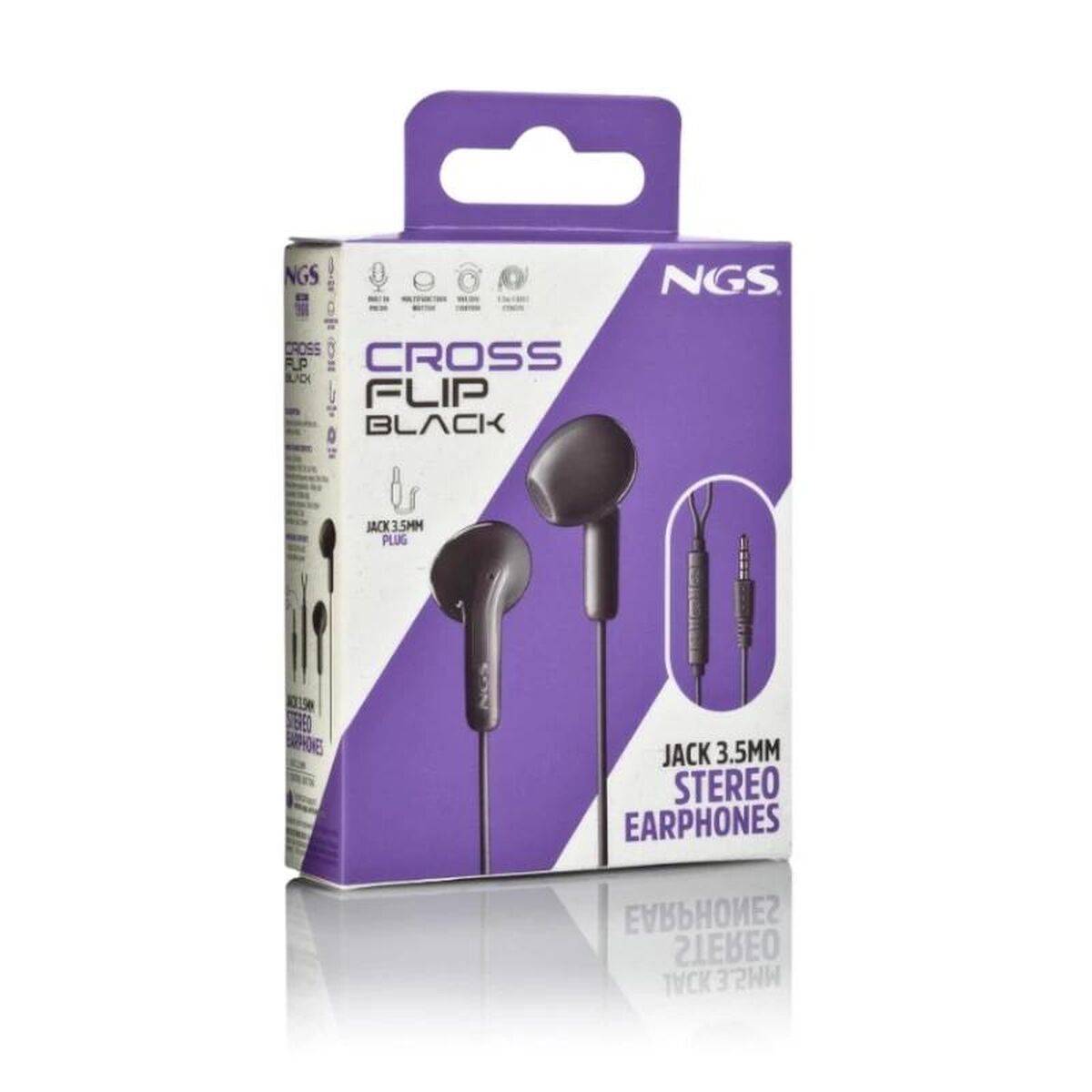 Auriculares NGS CROSSFLIPBLACK Negro