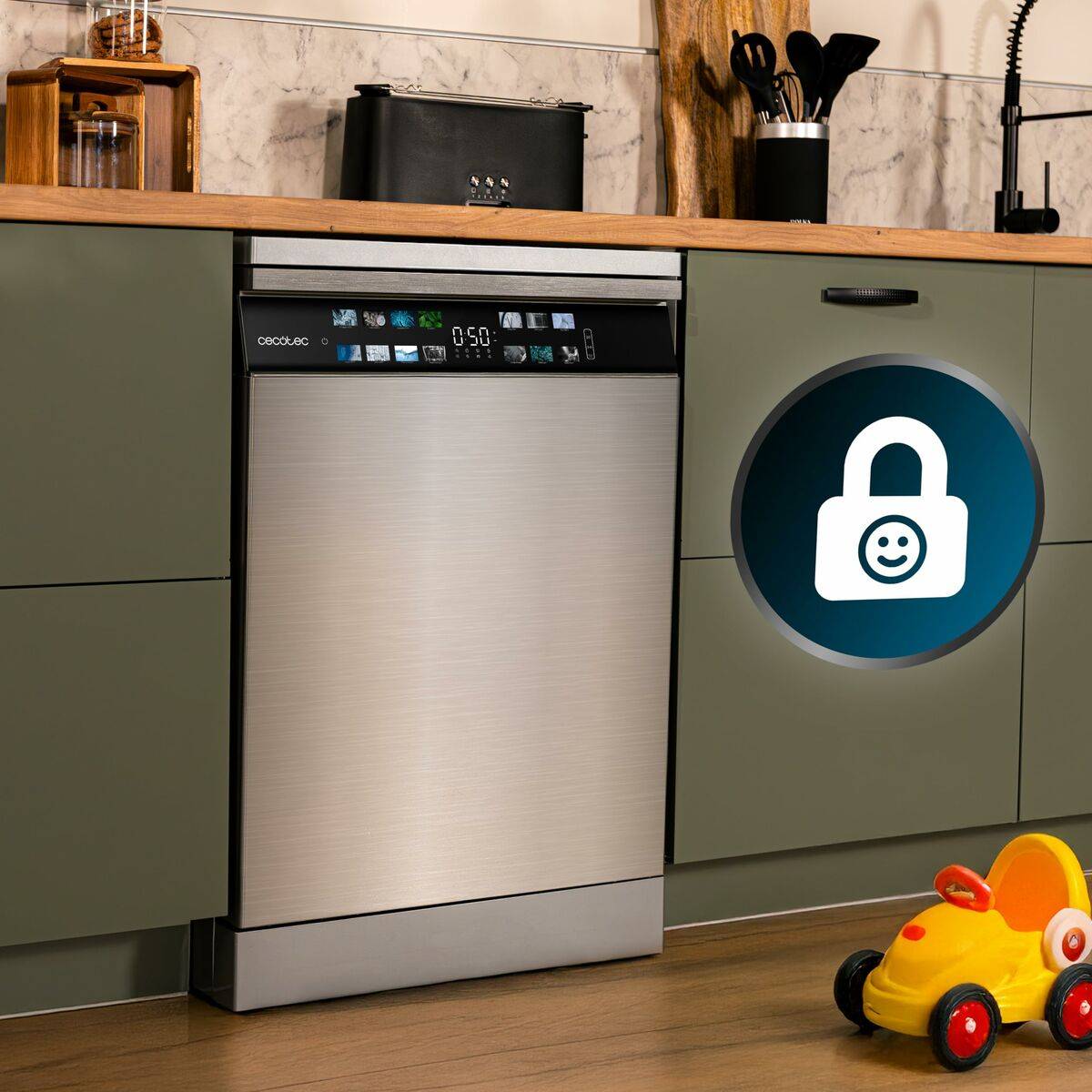 Lavavajillas Cecotec Bolero Aguazero 6700 Inox B 60 cm