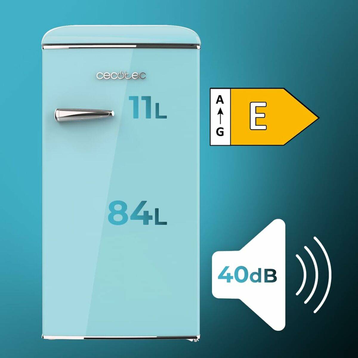 Frigorífico Cecotec Bolero CoolMarket TT Origin 95 Blue E 95 L Azul