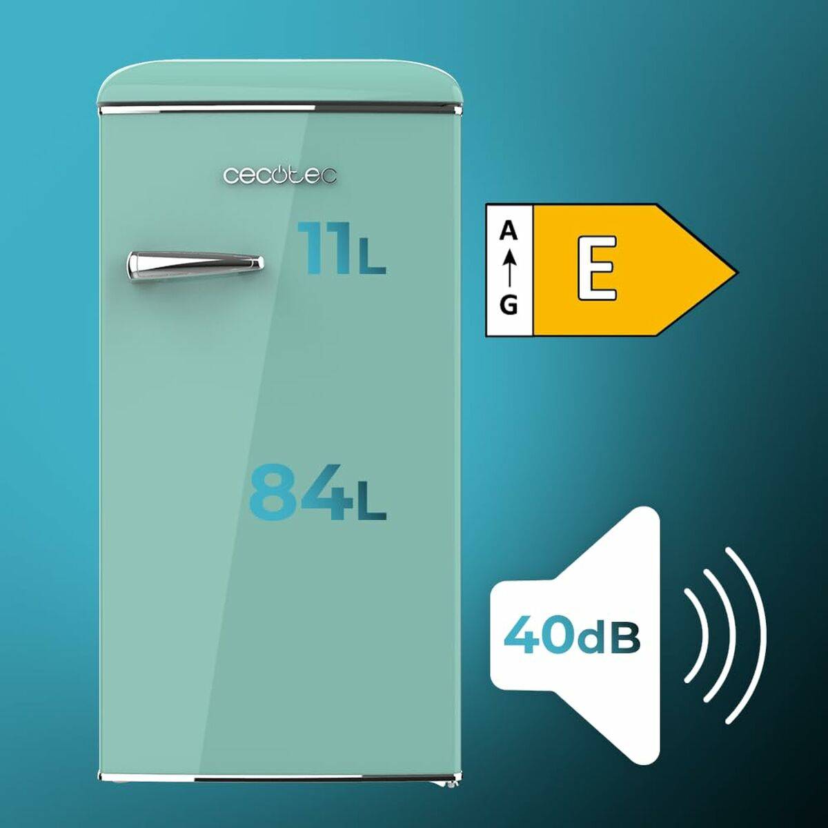 Cecotec Frigorífico Independiente Bolero CoolMarket TT Origin 95 Green E 95 L Verde