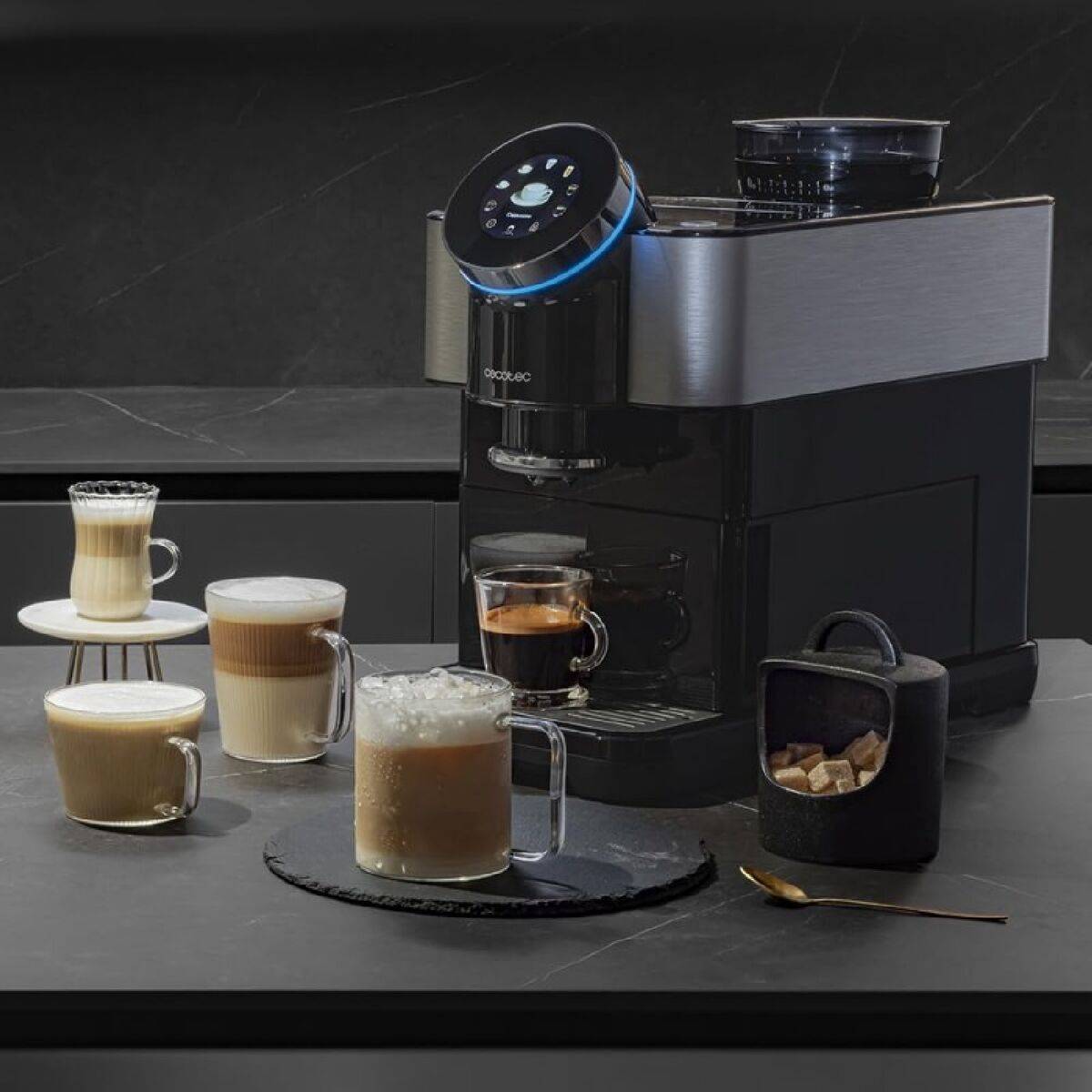 Cecotec Cafetera Superautomática Cremmaet Spin 1450 W 19 bares Pantalla táctil Negro