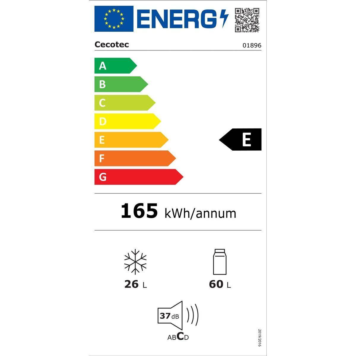 Frigorífico Cecotec Bolero CoolMarket 2D Origin 86 Beige E Beige Independiente