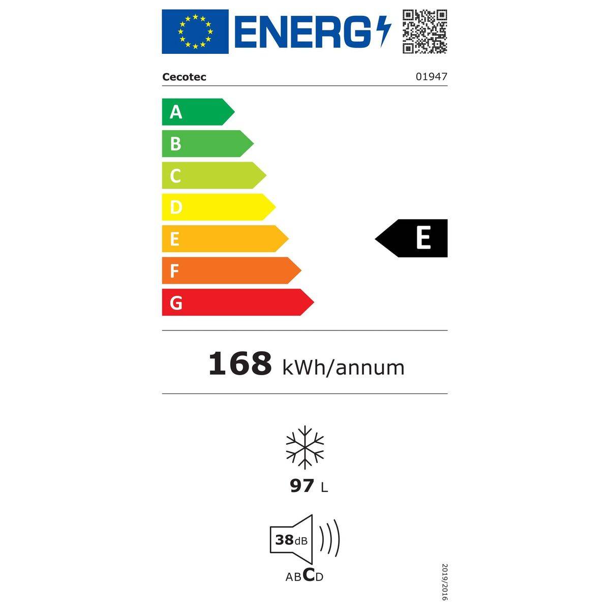 Cecotec Congelador Sobremesa Bolero CoolMarket TF 97 97 L Negro Clase E