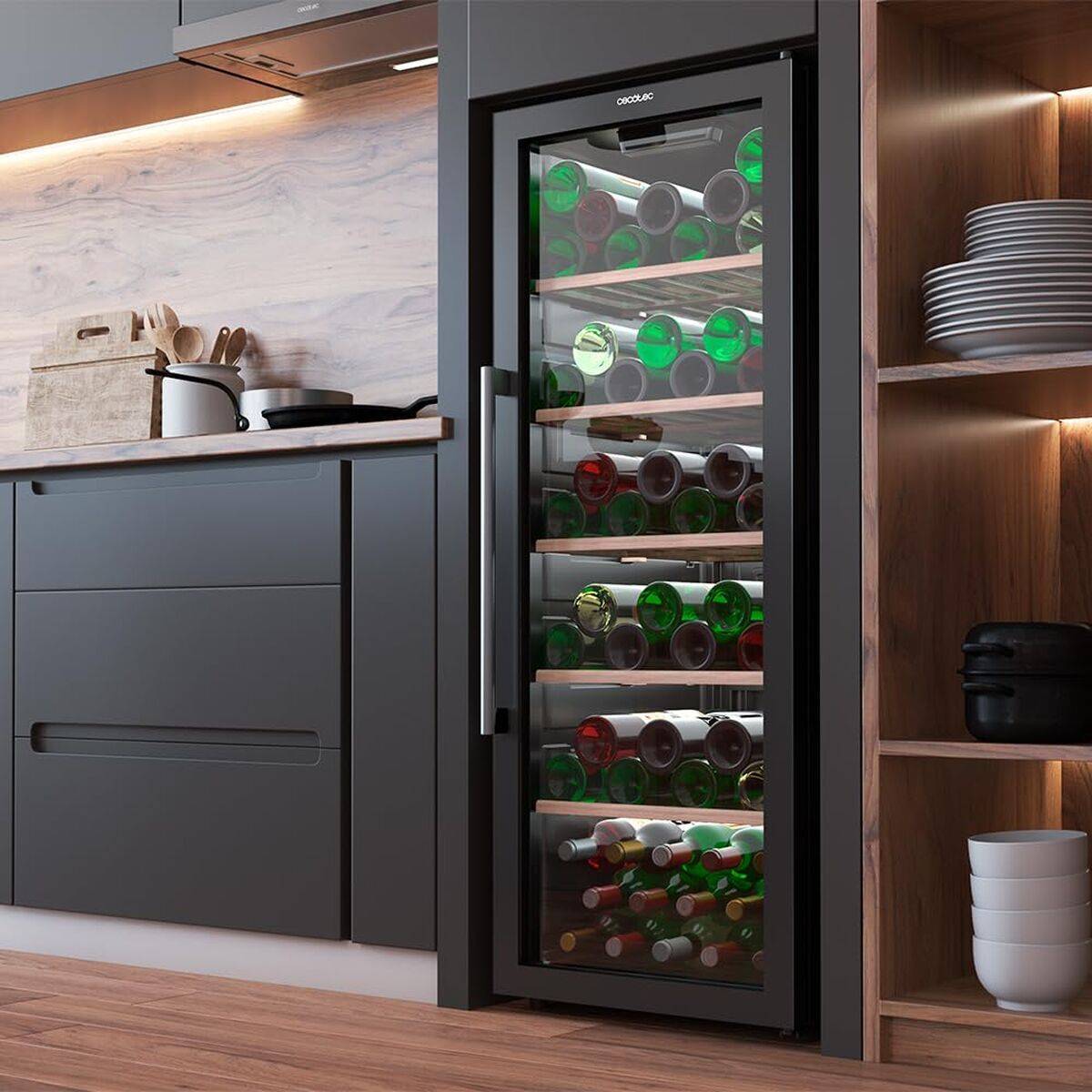 Cecotec Vinoteca GrandSommelier 98000 98 botellas negro, compresor, control táctil, LED