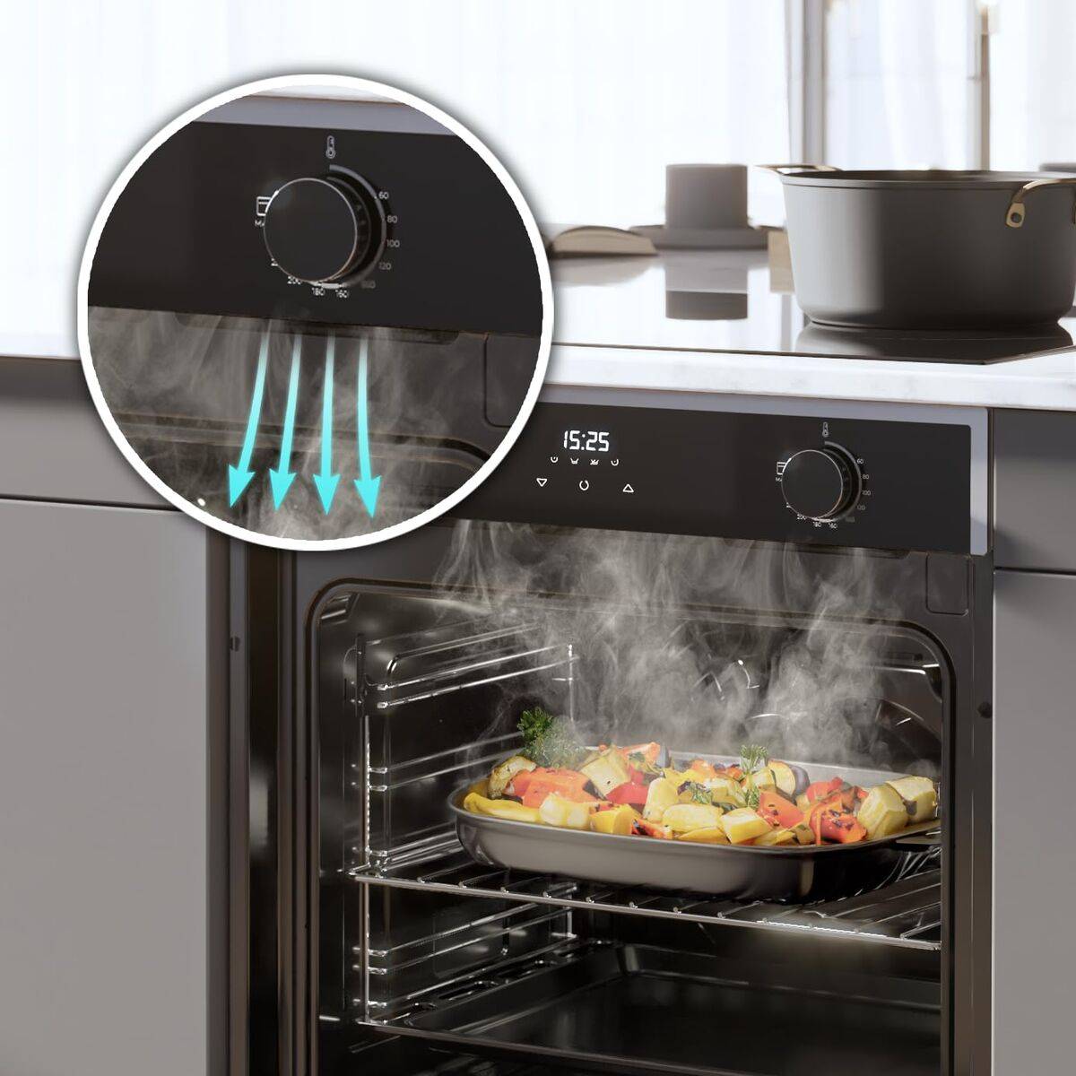 Cecotec Horno Multifunción Integrable Bolero Hexa M226000 Edge 72L 2800W Negro A