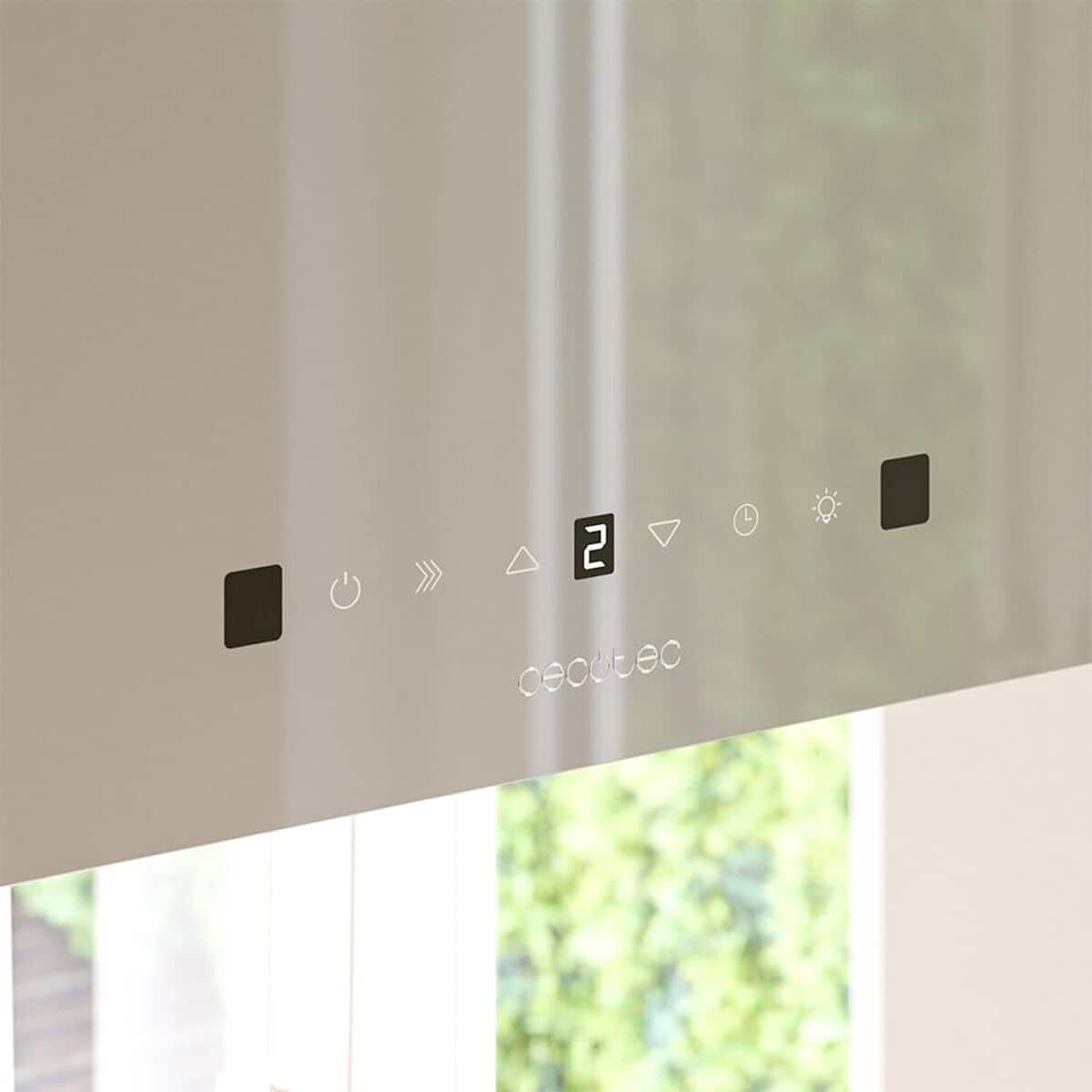 Cecotec Campana isla Bolero Flux CCT 448000 vidrio gris A++ 800m³/h táctil