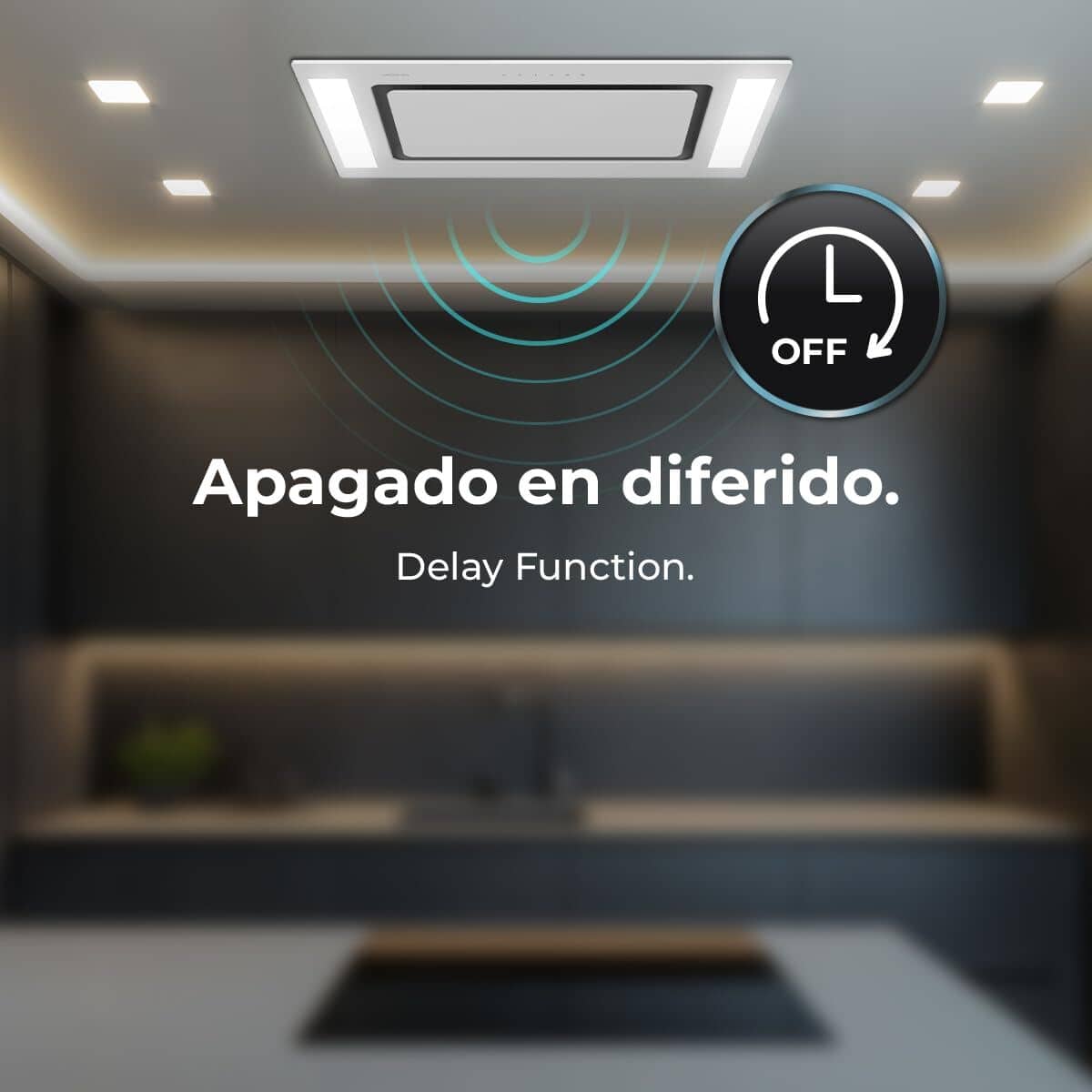 Cecotec Campana Convencional Integrable Bolero Flux TIR 908000 Blanco Cristal 90cm A++