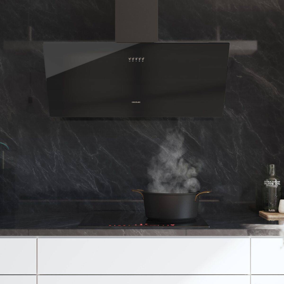 Cecotec Campana Convencional 90 cm Bolero Flux DM 906500 Glass Negra A LED