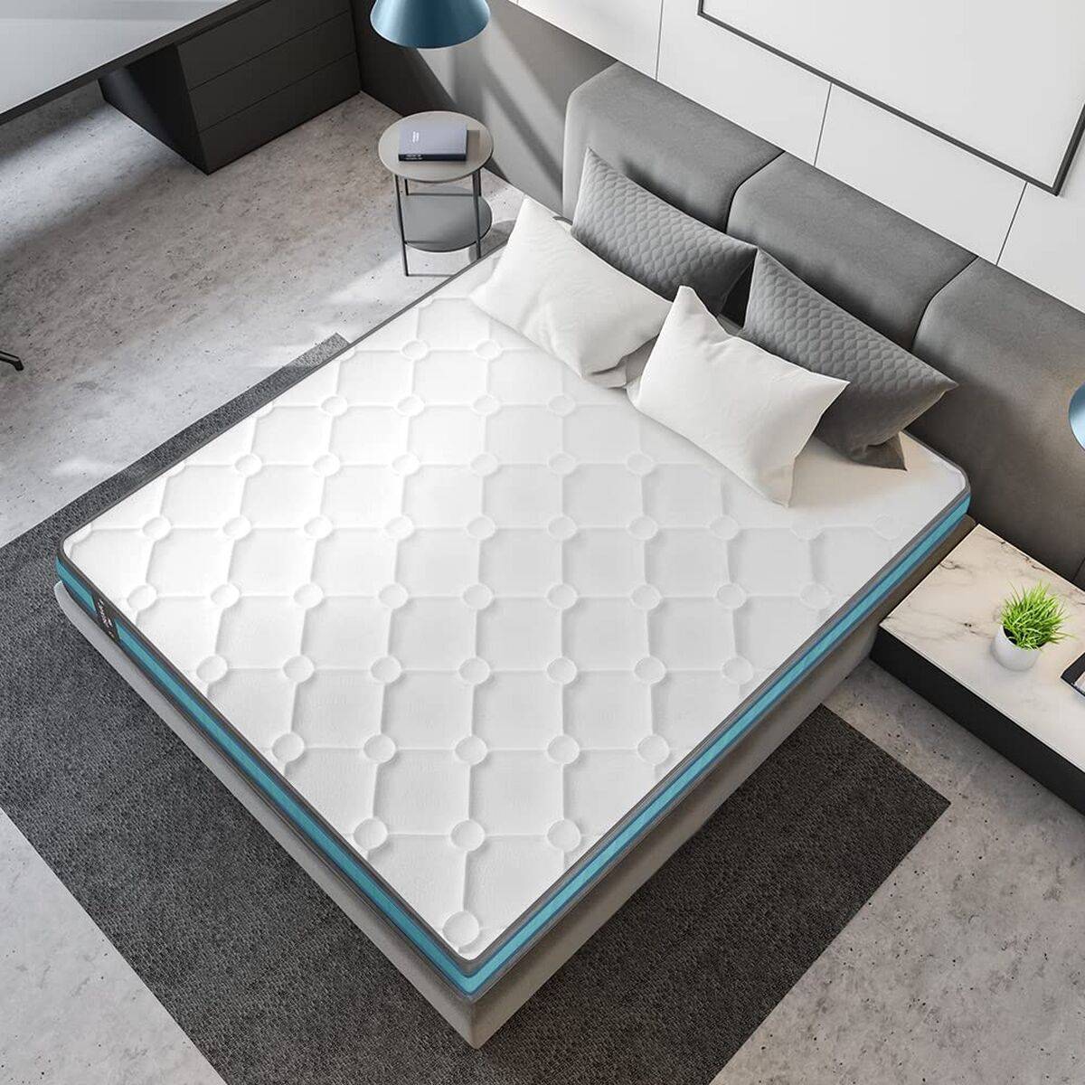 Cecotec Colchón de muelles ensacados híbrido Flow 8990 Hybrid 135x190 cm firmeza media-alta