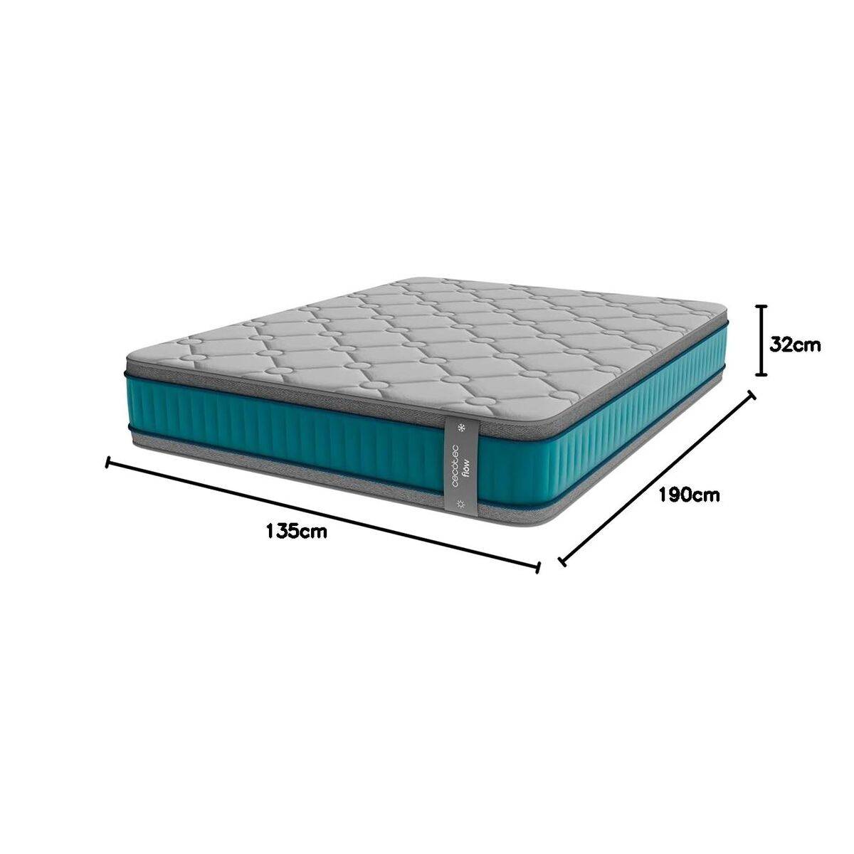 Cecotec Colchón de muelles ensacados híbrido Flow 8990 Hybrid 135x190 cm firmeza media-alta