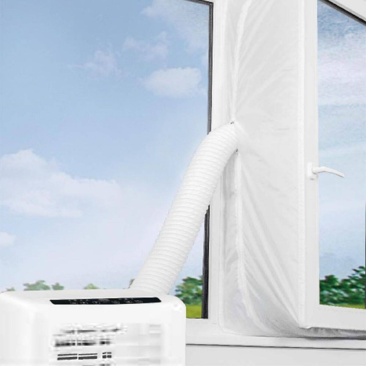 Cecotec Kit universal aislamiento ventanas 163x35 cm para climatizador, poliéster blanco