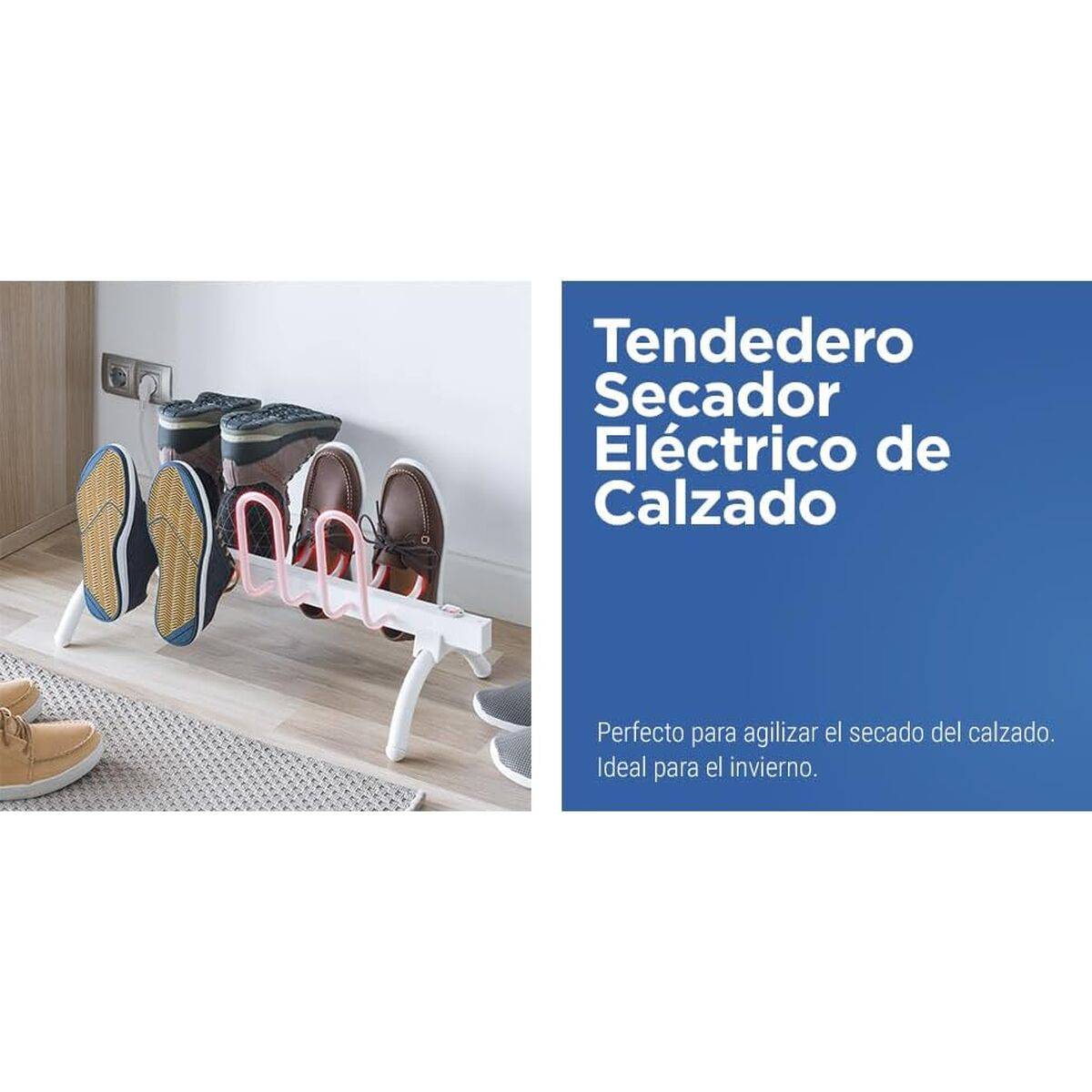 Tendedero Secador de Calzado Eléctrico InnovaGoods 80 W 4 pares Blanco Metal Aluminio (Reacondicionado B)
