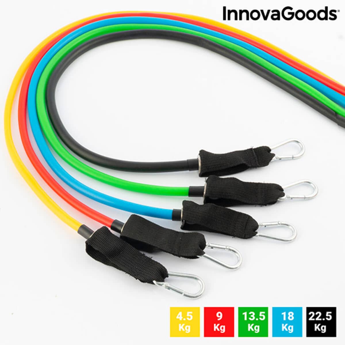 Set de Bandas de Resistencia con Accesorios y Guía de Ejercicios Rebainer InnovaGoods Látex (Reacondicionado A)