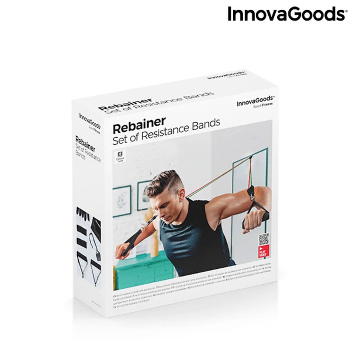 Set de Bandas de Resistencia con Accesorios y Guía de Ejercicios Rebainer InnovaGoods Látex (Reacondicionado A)