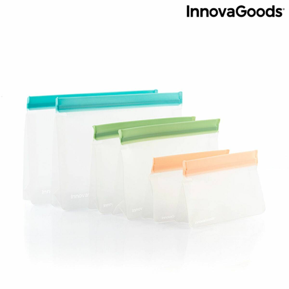 Set de Bolsas Reutilizables Herméticas InnovaGoods V0103189 Transparente 6 Unidades (Reacondicionado B)