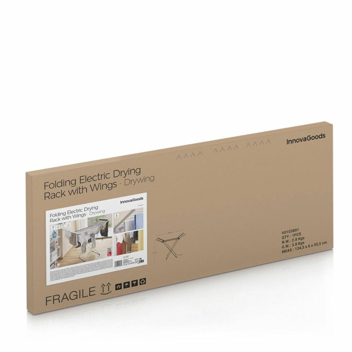 Tendedero Eléctrico Plegable con Alas InnovaGoods 230 W 20 Barras Plástico (Reacondicionado B)