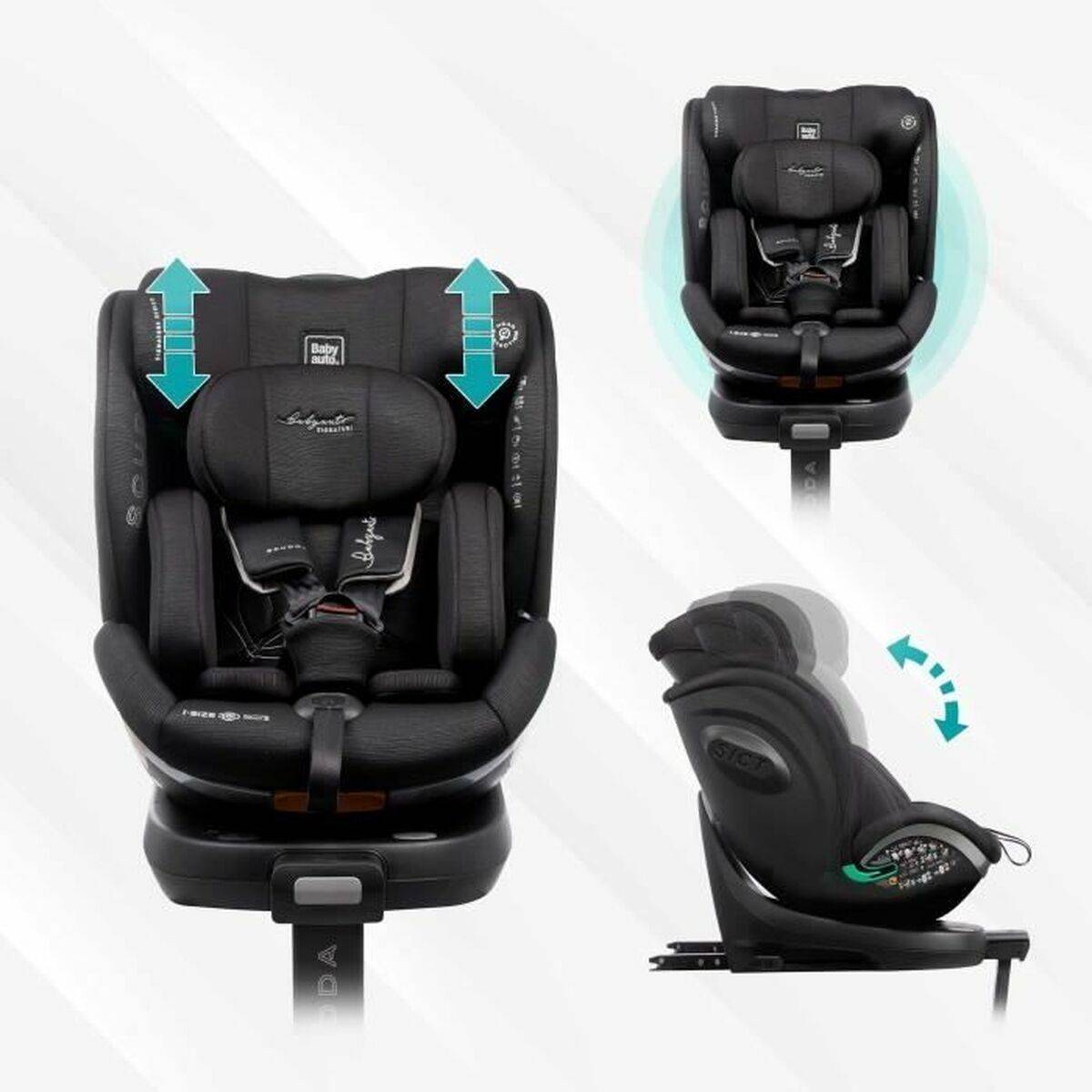 Silla para el Coche Babyauto SCUDDA GREY DOBBY Gris 0 (de 0 a 10 kilos) 0+ (de 0 a 13 kilos) I (9 - 18 kg) II (15-25 kg) III (22