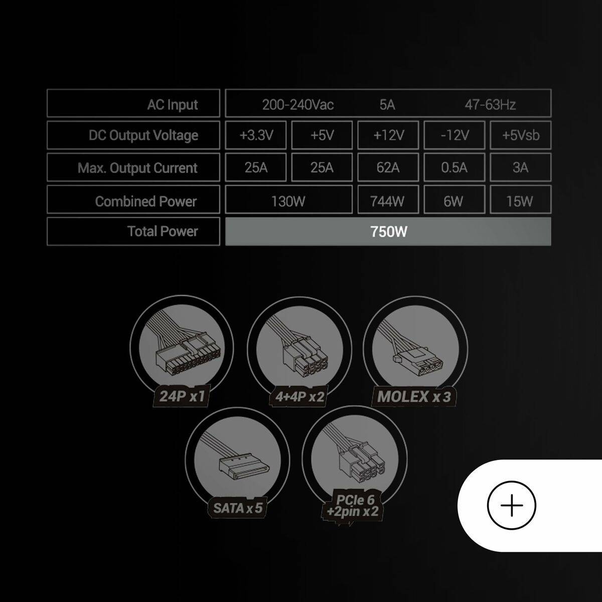 Fuente de Alimentación Mars Gaming PSU 750W ATX 750 W 6 W 130 W 80 Plus Bronze