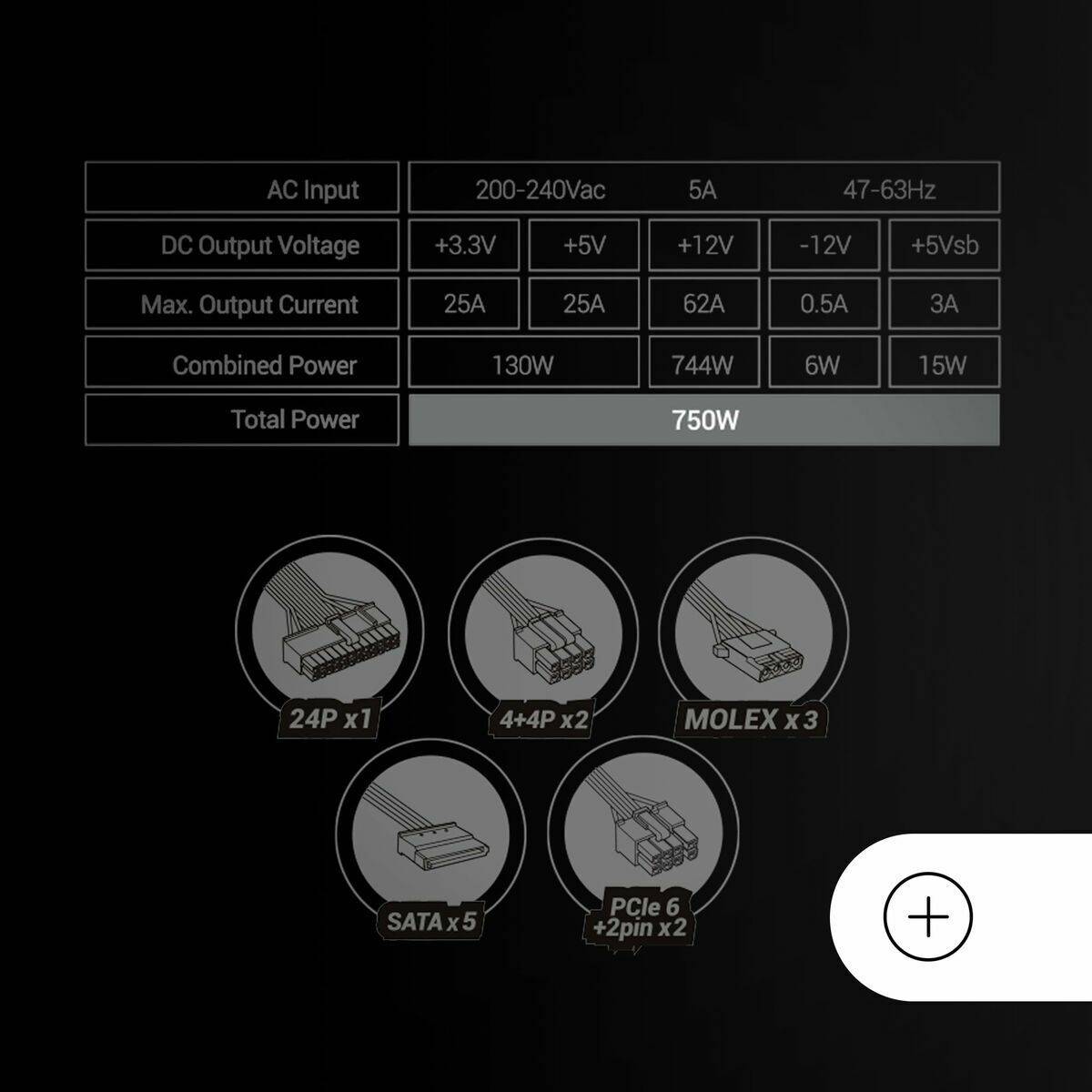 Fuente de Alimentación Mars Gaming PSU 750W ATX 750 W 6 W 130 W 80 Plus Bronze