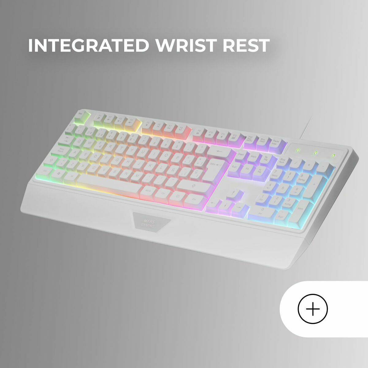Ratón Gaming Mars Gaming MK124WES Blanco Qwerty Español