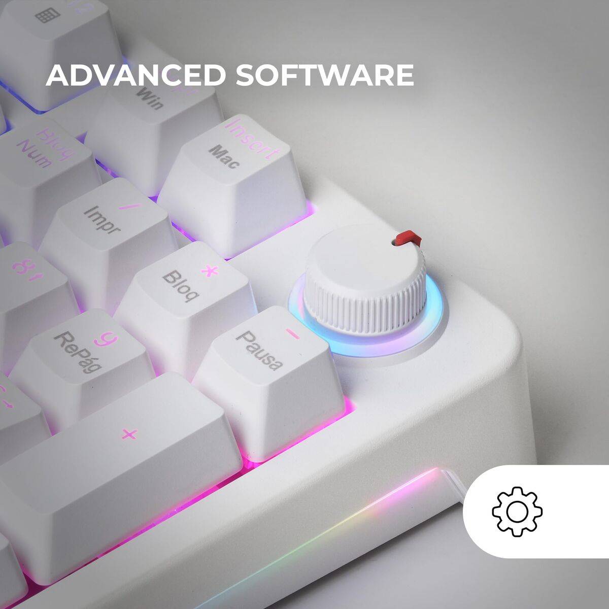 Teclado Gaming Mars Gaming MKPROWYES Blanco Qwerty Español
