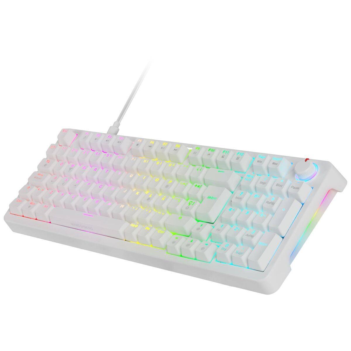 Teclado Gaming Mars Gaming MKPROWYES Blanco Qwerty Español