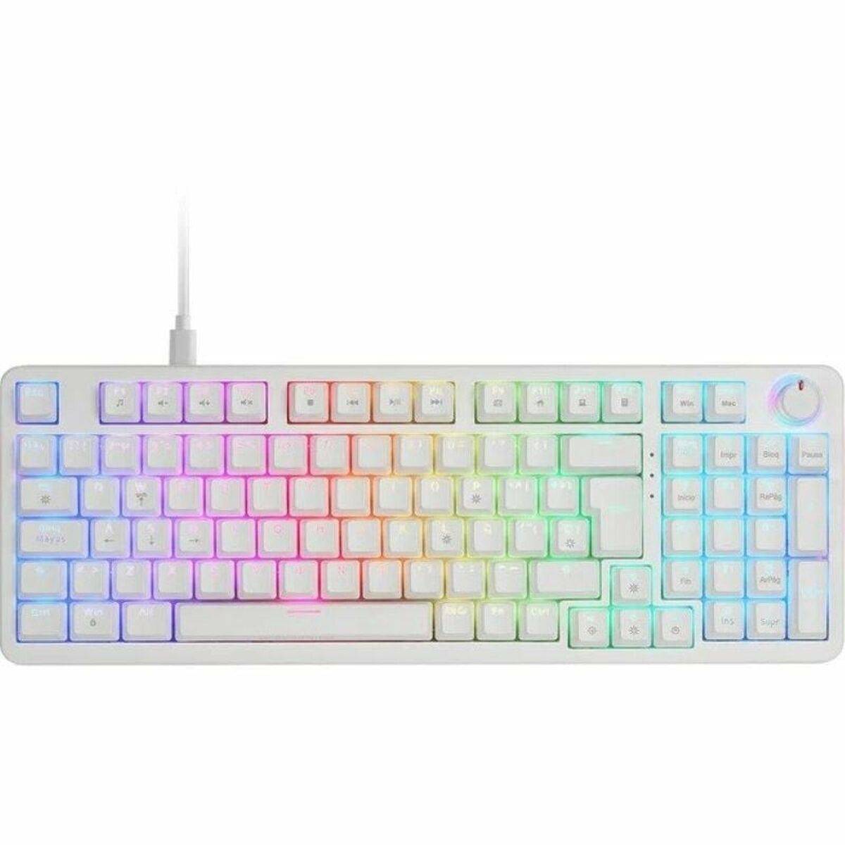 Teclado Gaming Mars Gaming MKPROWYES Blanco Qwerty Español