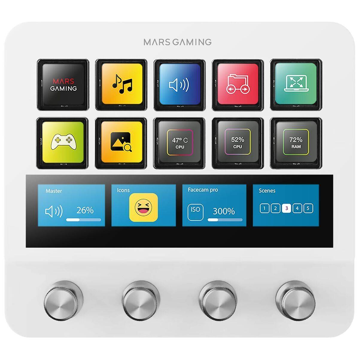 Teclado Mars Gaming MSDPROW Blanco