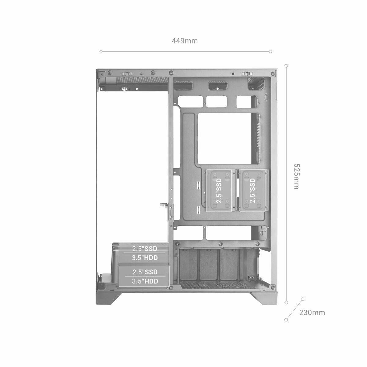 Caja Semitorre ATX Mars Gaming MCPRISMAW Blanco