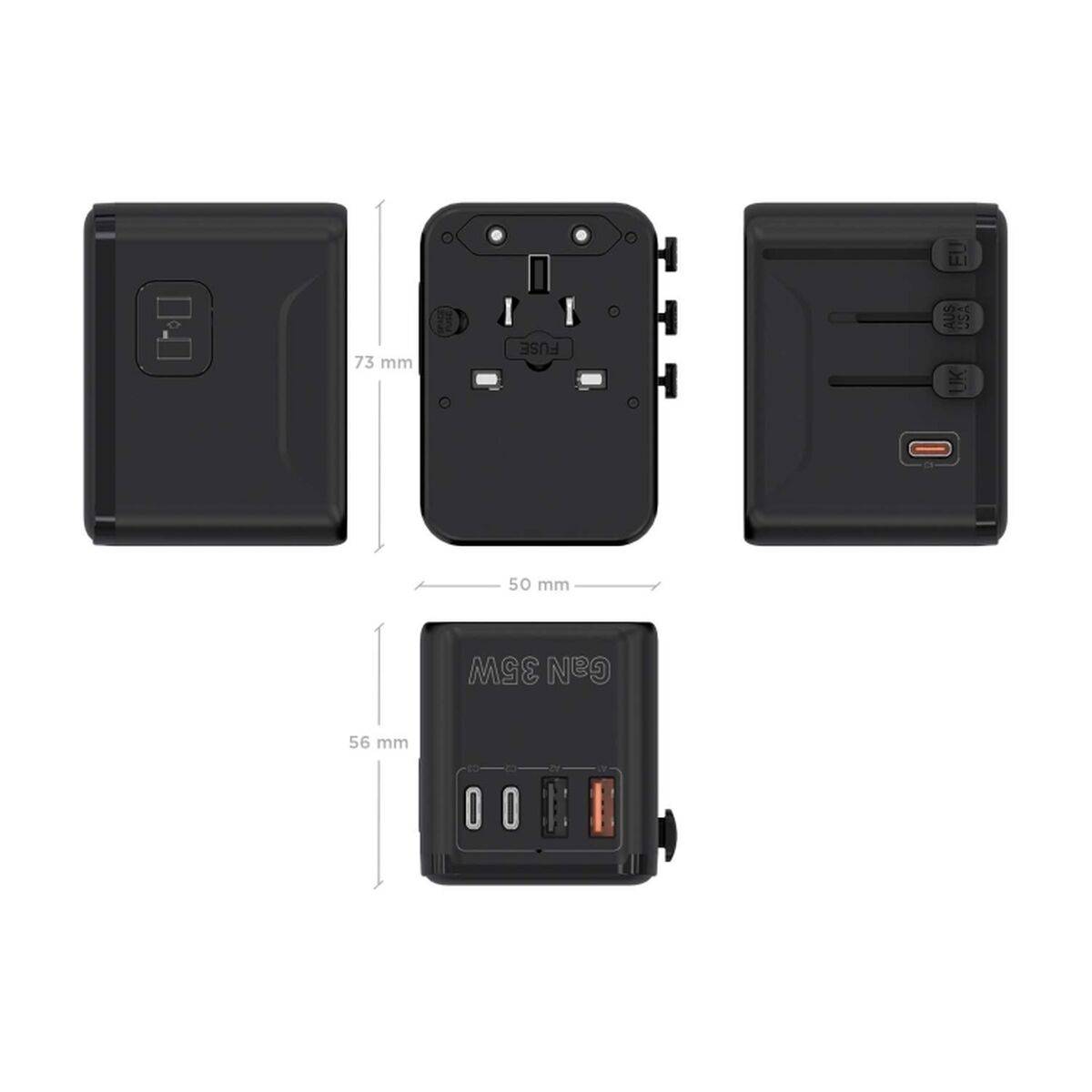 Cargador de Pared Aisens ASPS-2A3C09-BK Negro