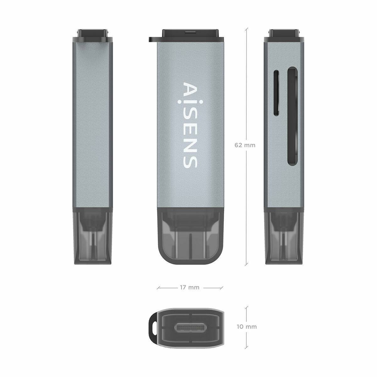 Lector de Tarjetas Aisens ASCR-2C10-GR Gris