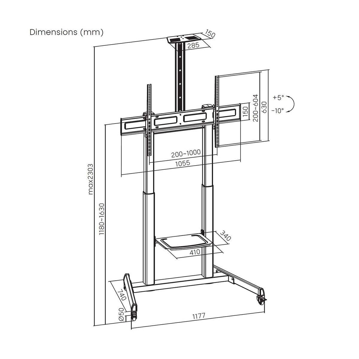 Soporte de Mesa para Pantalla Aisens FT100TE-403 100"