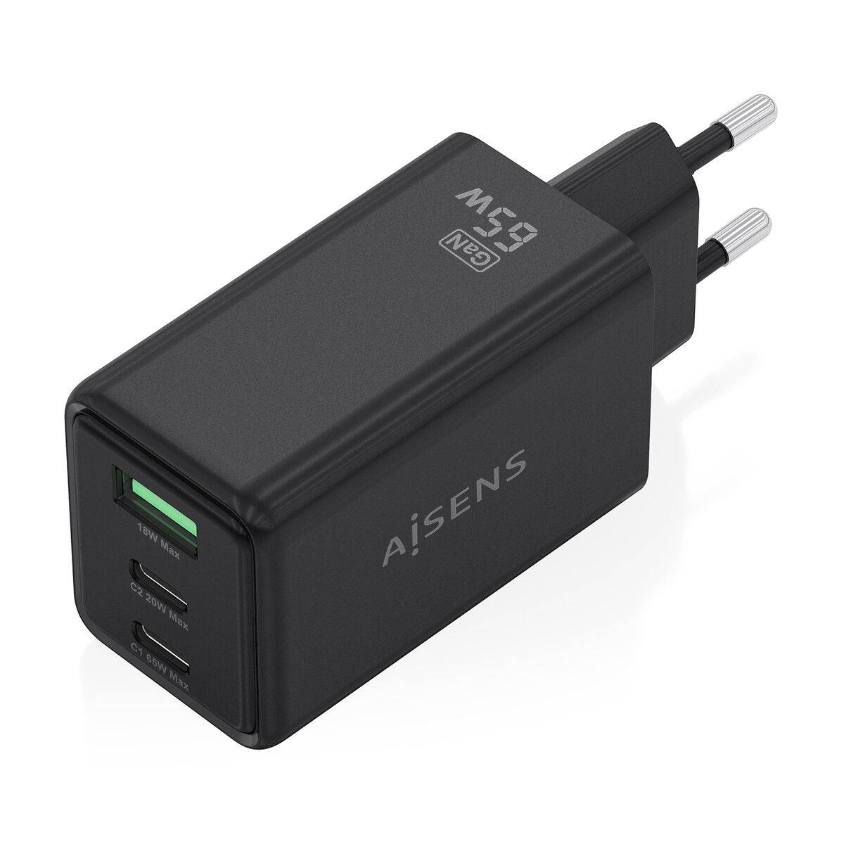 Cargador de Pared Aisens ASCH-65W3P073-BK Negro 65 W