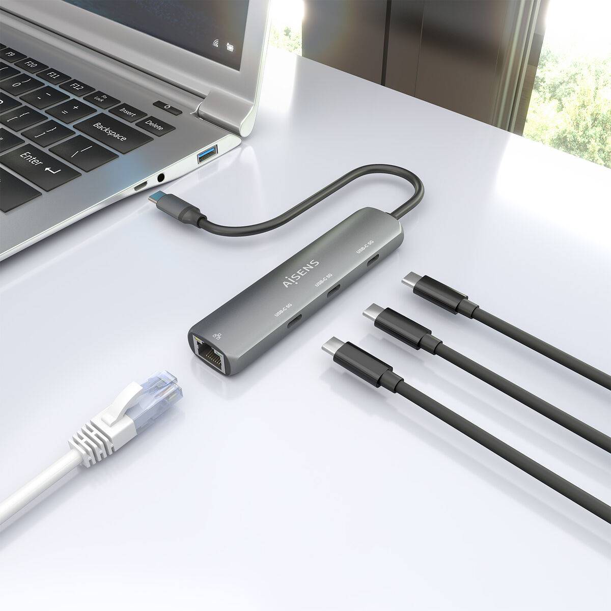 Hub USB Aisens ASUC-4P041-GR Gris