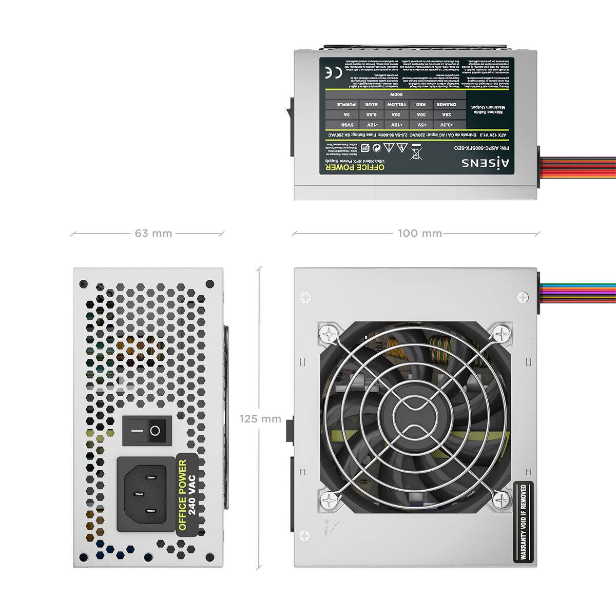 Fuente de Alimentación Aisens ASPC-500SFX-SEO 500 W