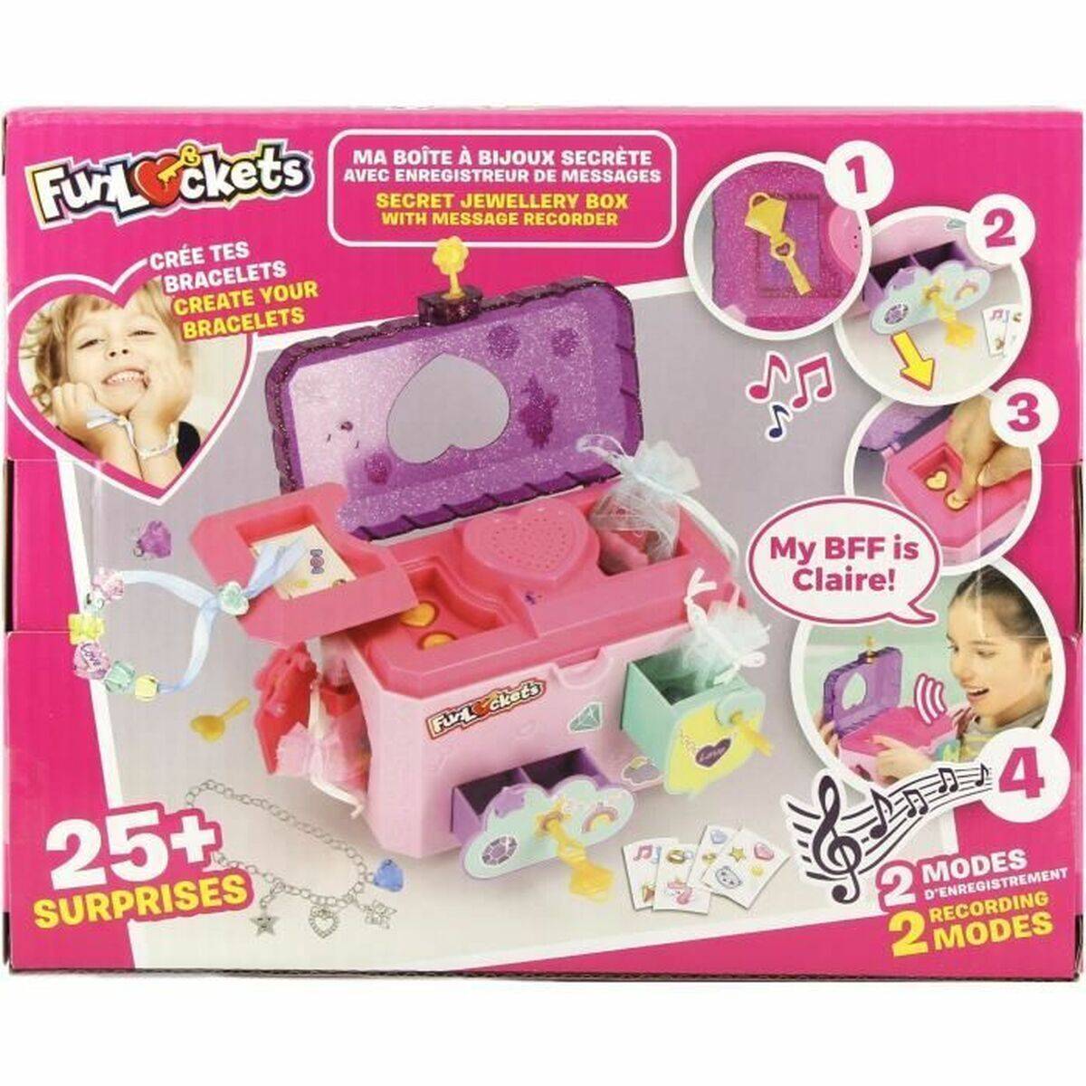 Caja-Joyero Funlockets Multicolor Rosa Plástico
