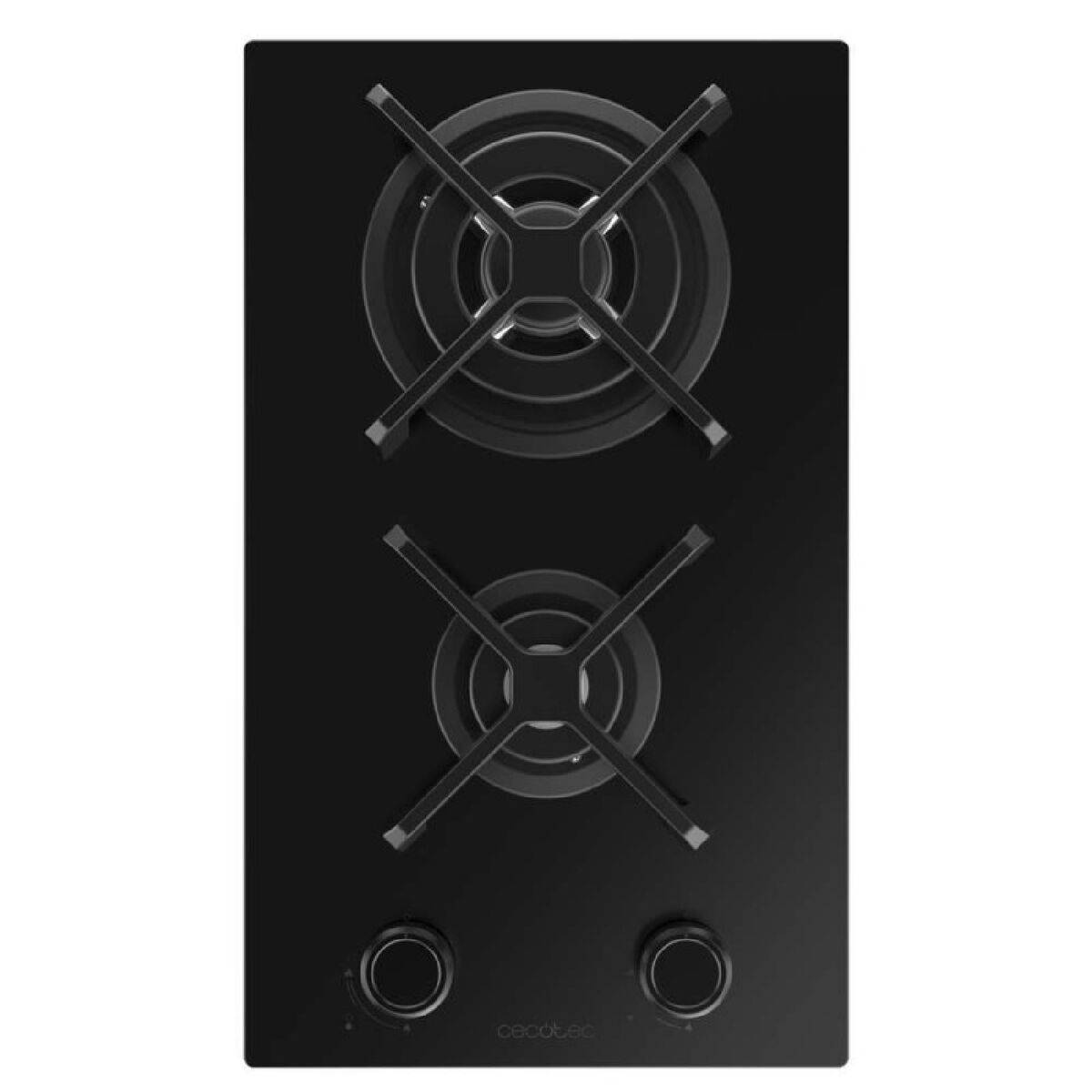 Cecotec Placa de Gas Bolero Squad G 2400S Nano Glass 2 Fuegos 5200W Hierro Fundido Negro