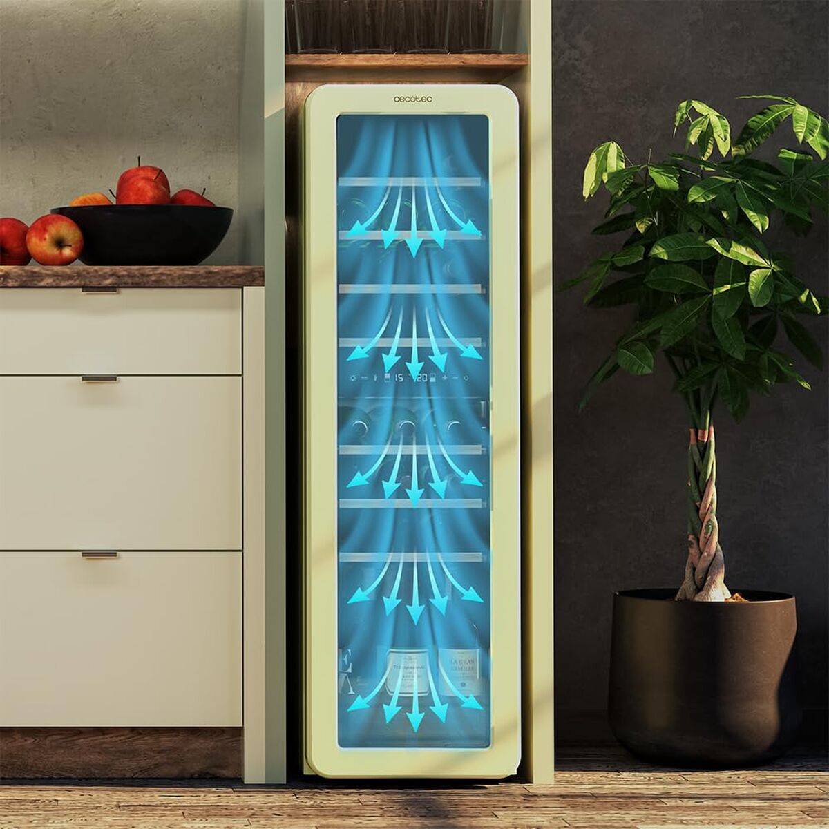 Cecotec Vinoteca 30 botellas GrandSommelier Origin Duo 30 Hit LED NoFrost 2 zonas display