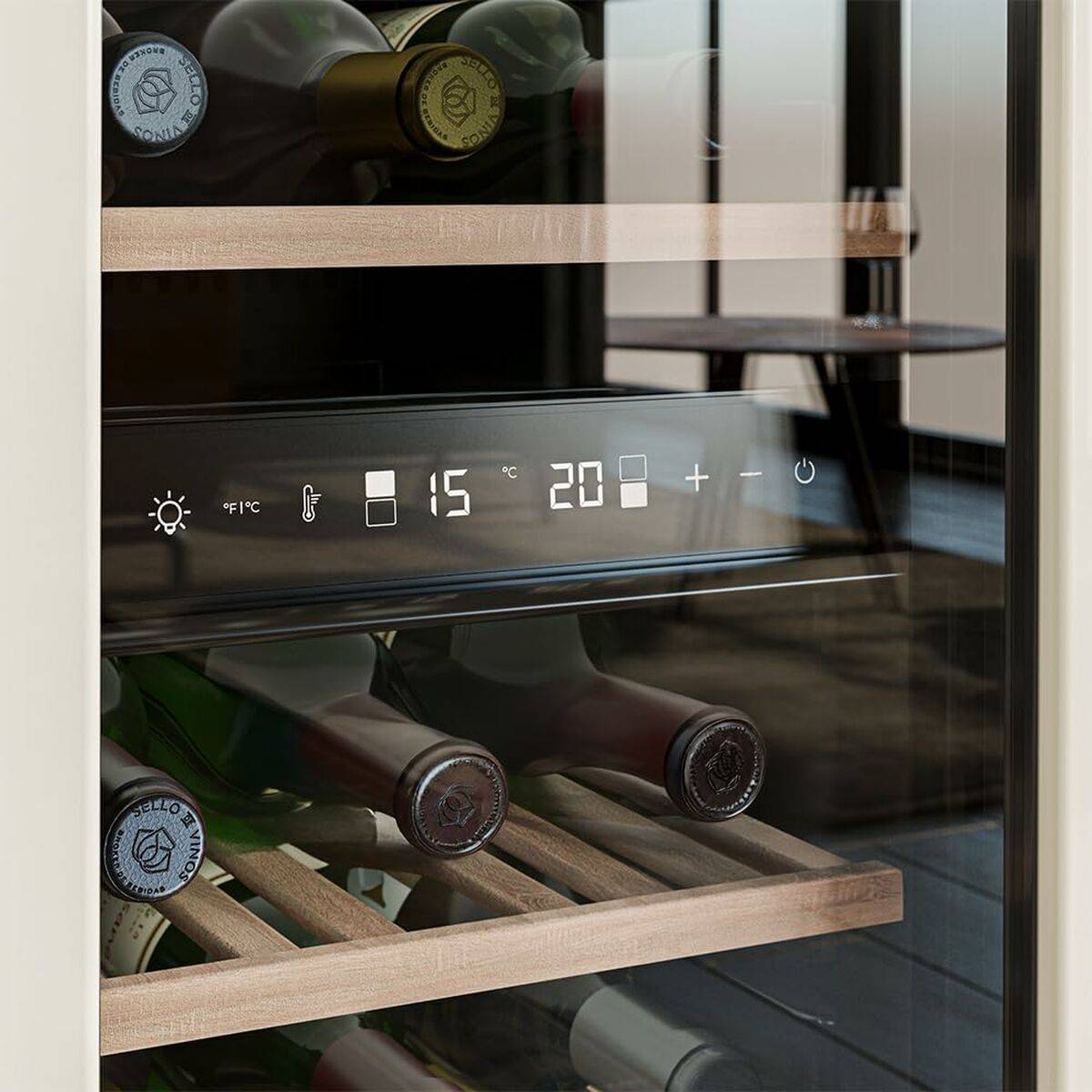 Cecotec Vinoteca GrandSommelier Origin Duo 30, 30 botellas, doble zona, LED, NoFrost, negro